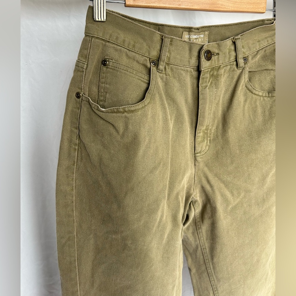 Vintage Liz Claiborne Wheat High Rise Pinched Waist Straight Leg Jeans size 8R - Picture 4 of 8